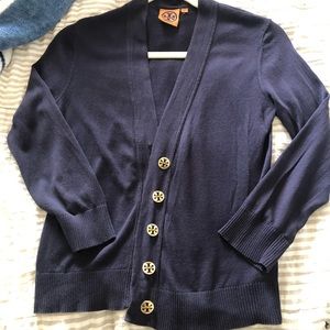 Tory Burch Navy Blue Cardigan